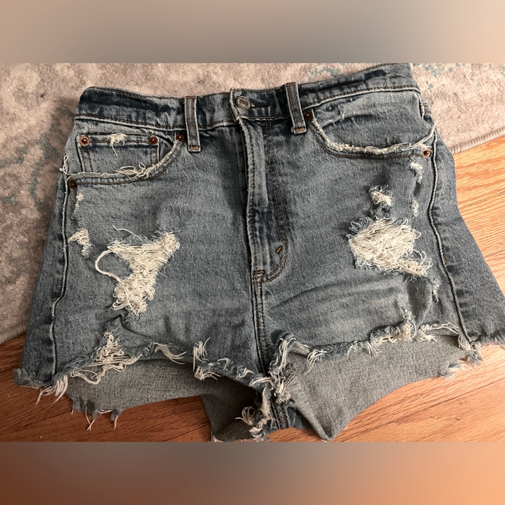 Abercrombie & Fitch Denim High Rise Mom Shorts Like New 27/4